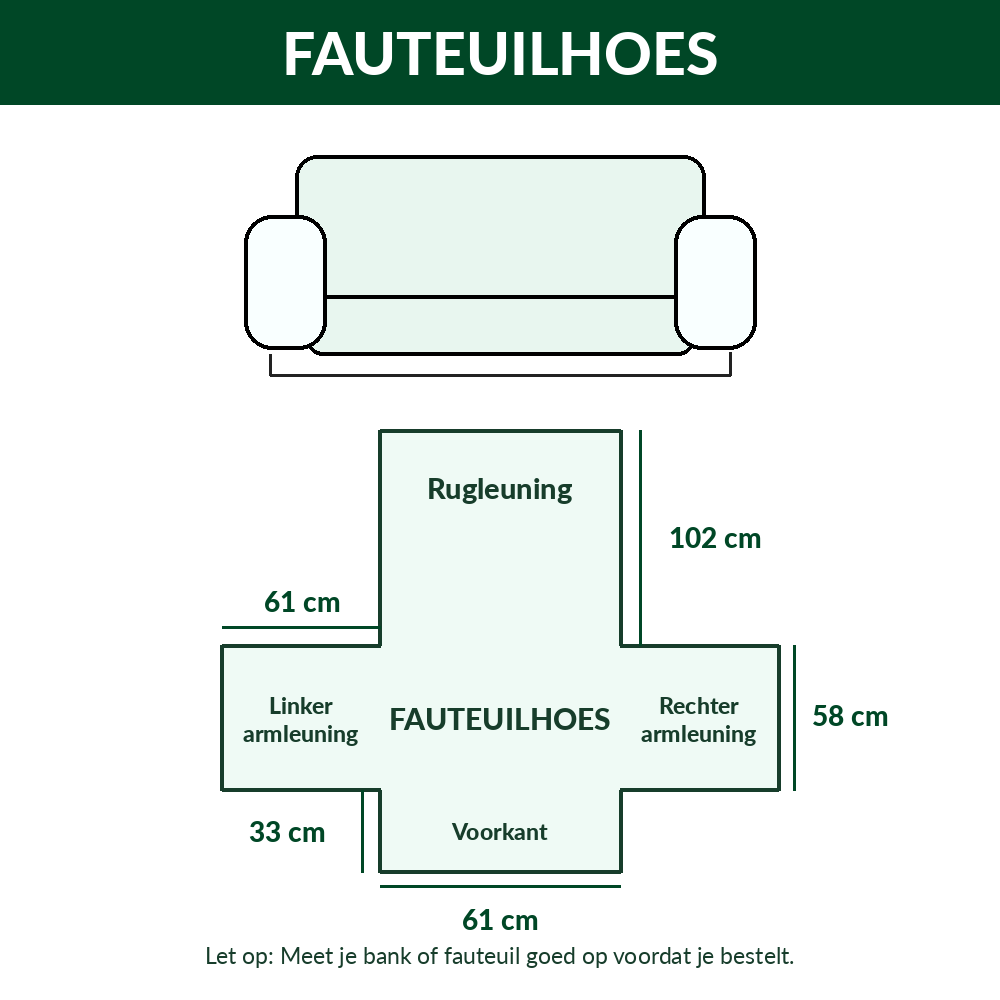 Maattabel handgemaakte bankhoes afbeelding 8