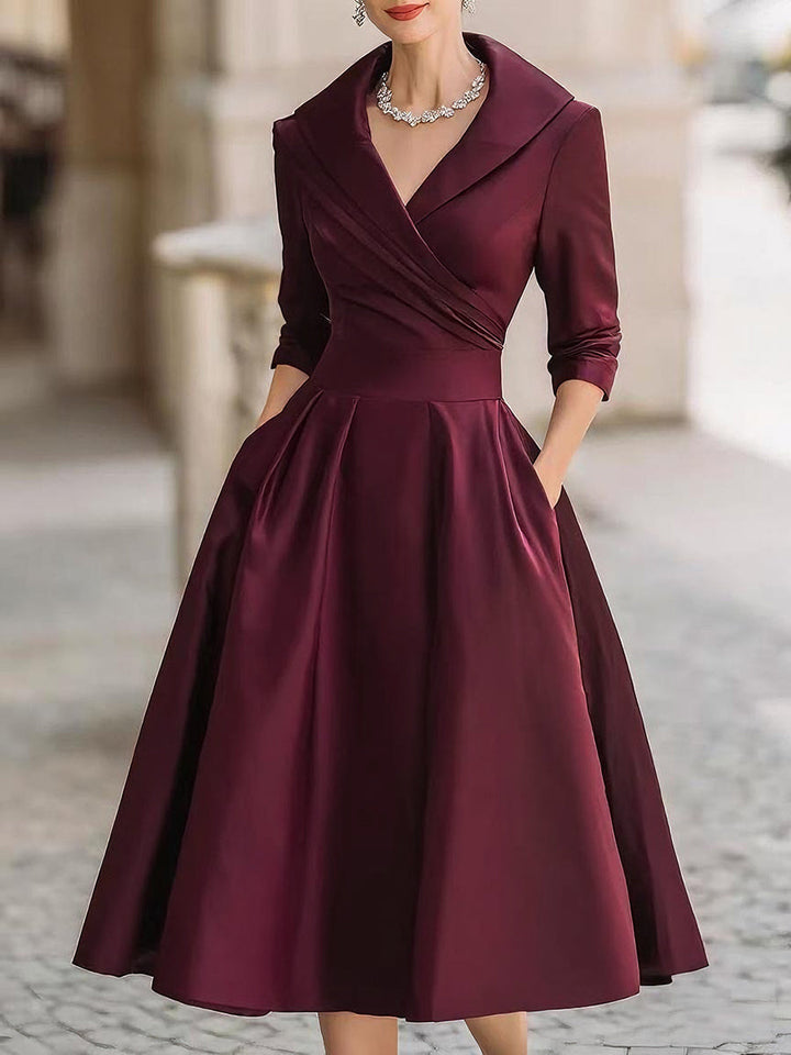 Lina - Midi Dress in Satin
