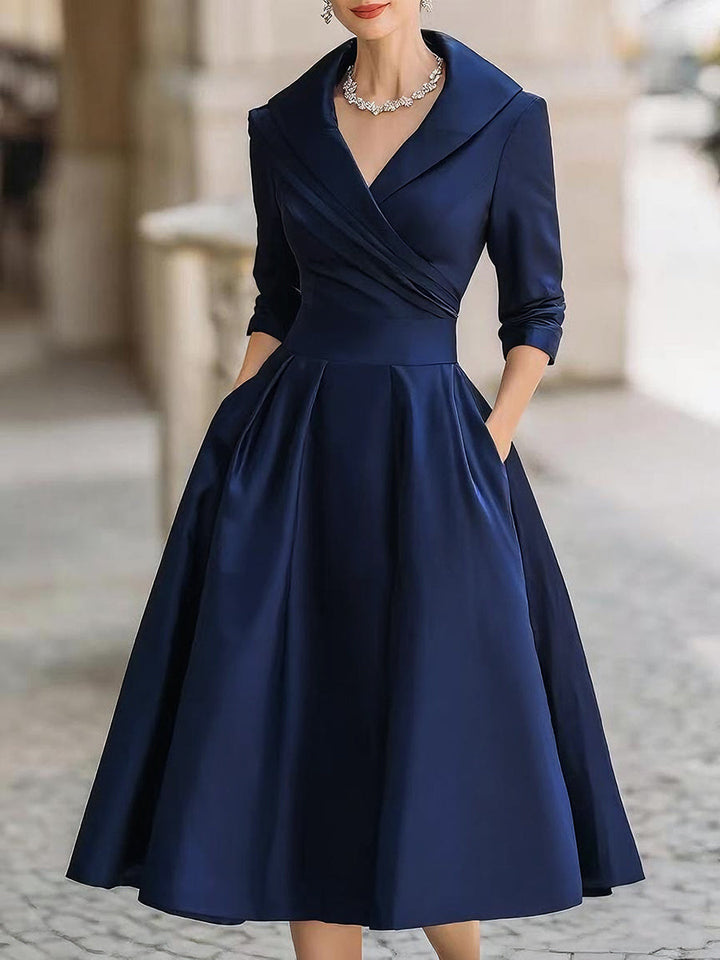 Lina - Midi Dress in Satin