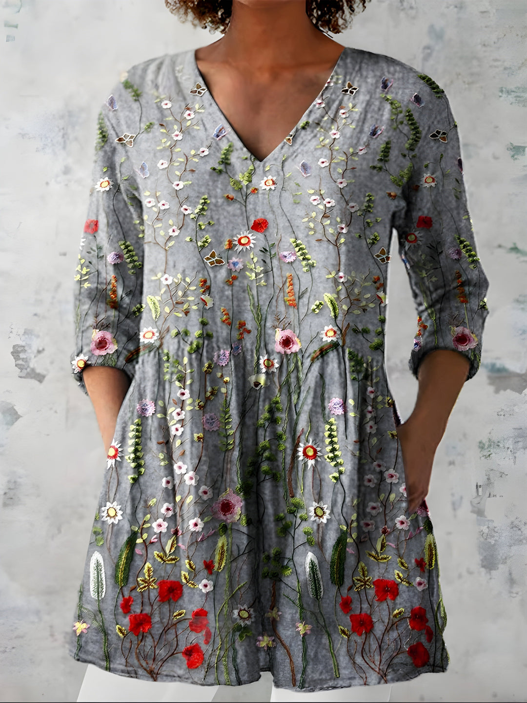 Sophie | Long Blouse with V-Neck
