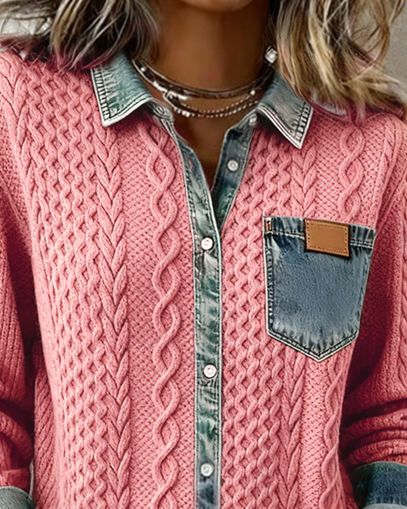 Ceir | Denim Patchwork Shirt