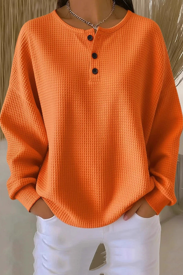 Aurelie | Waffle Knit Henley