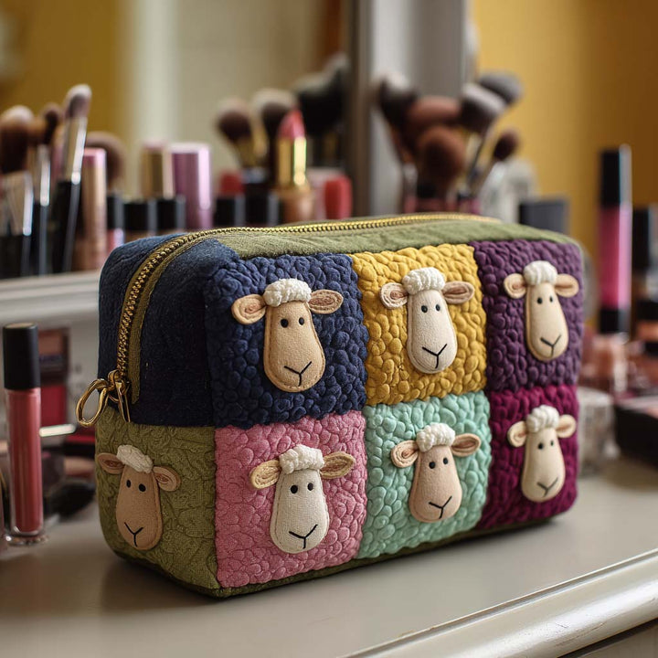 Ashley – Gewatteerde toilettas met patchwork