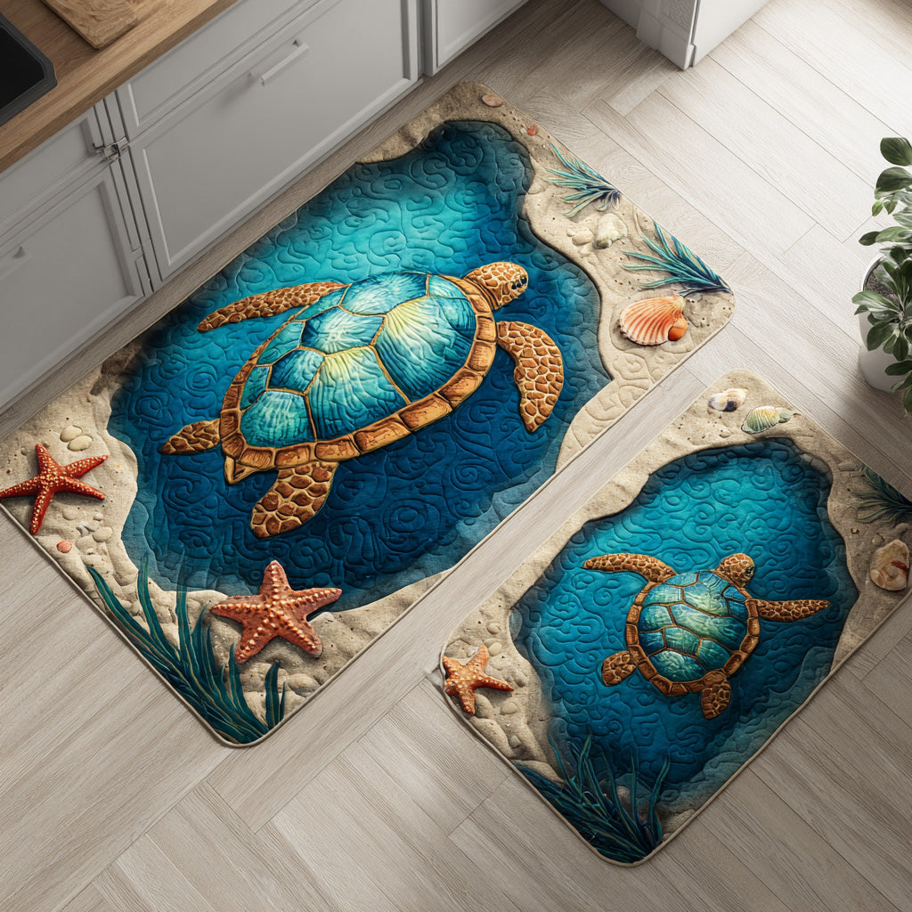 Brooklyn – Keukenmatten (2-delige set) – Bloemen aan zee