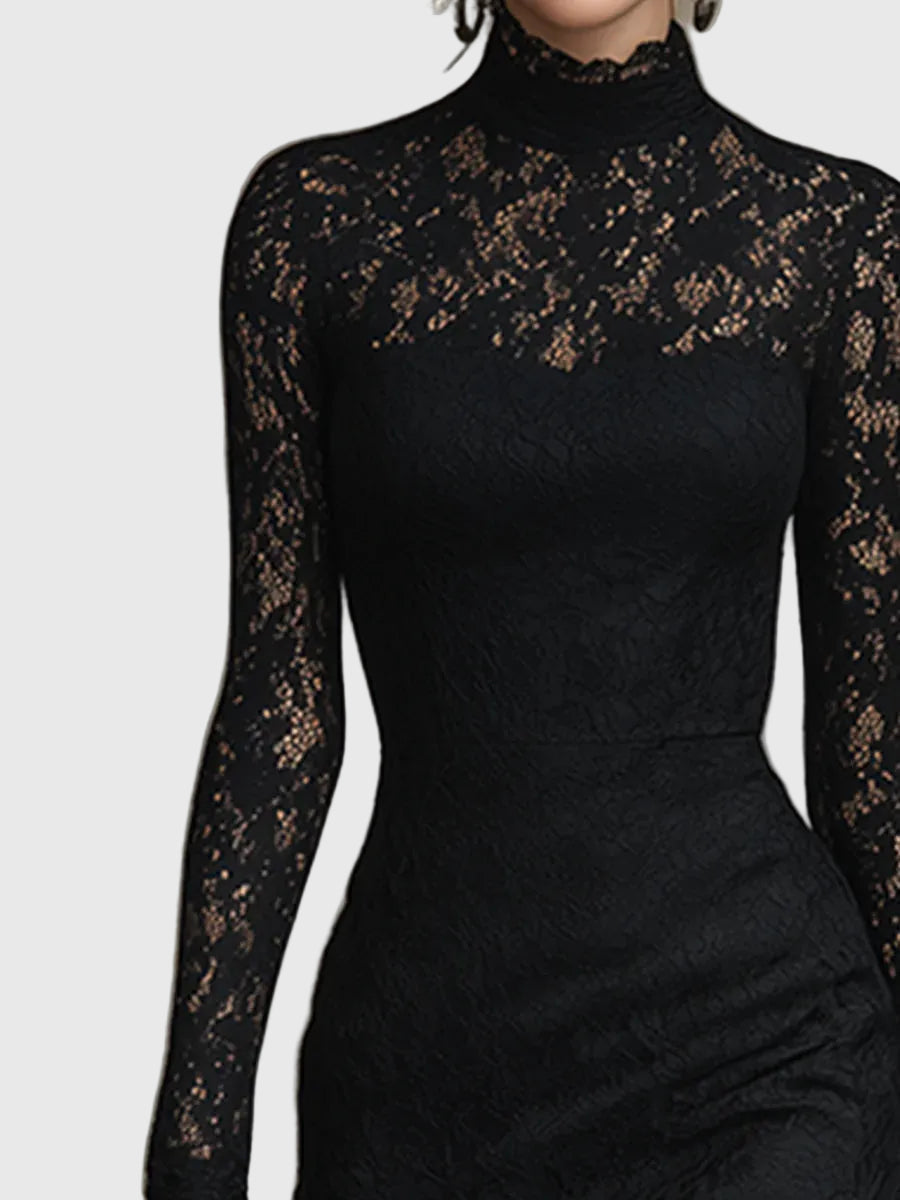 Monica | Elegant Lace Fishtail Maxi Dress