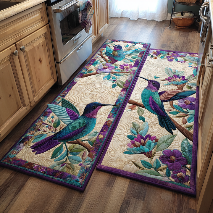 Emmalyn – Keukenmatten (2-delige set) – Kolibrie tussen de bloemen