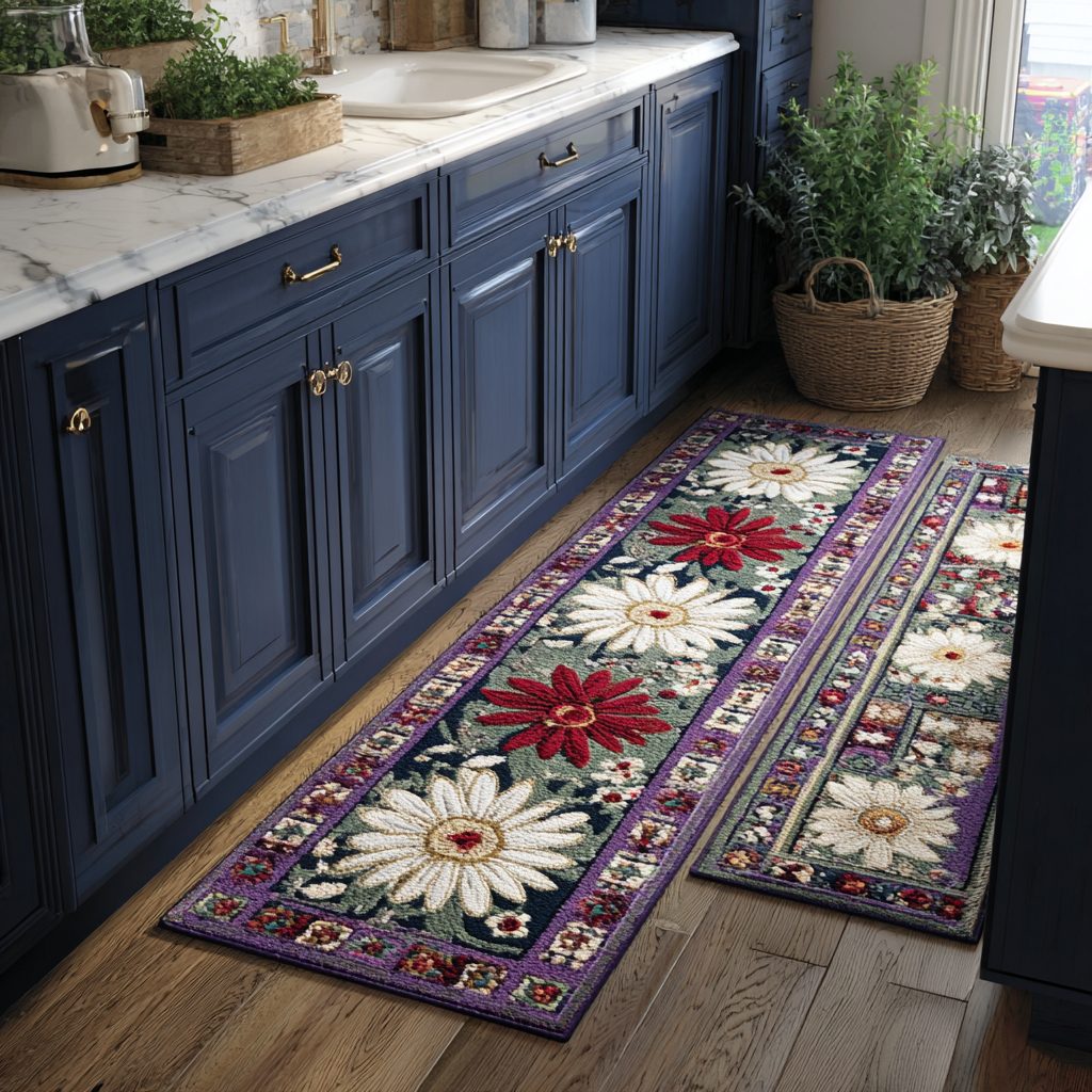 Erika – Keukenmatten (2-delige set) – Sierlijke bloemen