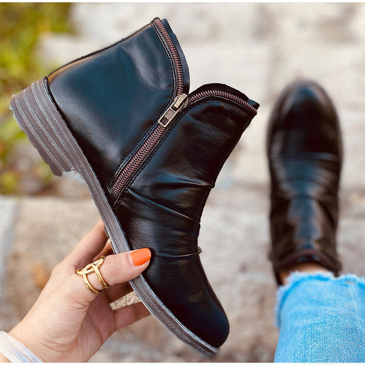 WOMEN ZIPPER WATERPROOF ANKLE-SUPPORT BOOTS 2025