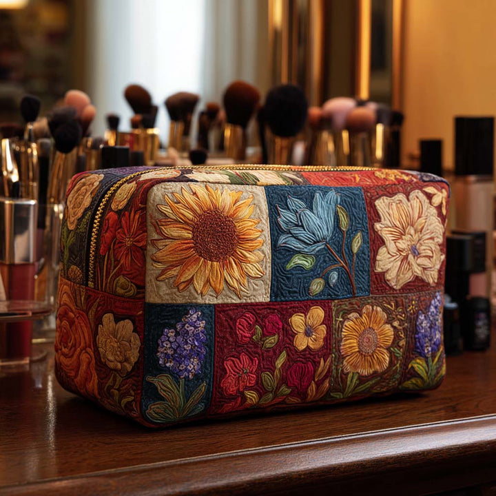 Heather – Gewatteerde toilettas met bloemen