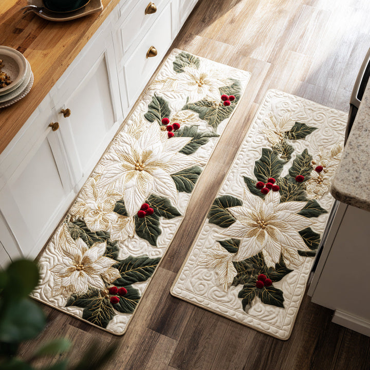 Heaven – Keukenmatten (2-delige set) – Kerstbloemen