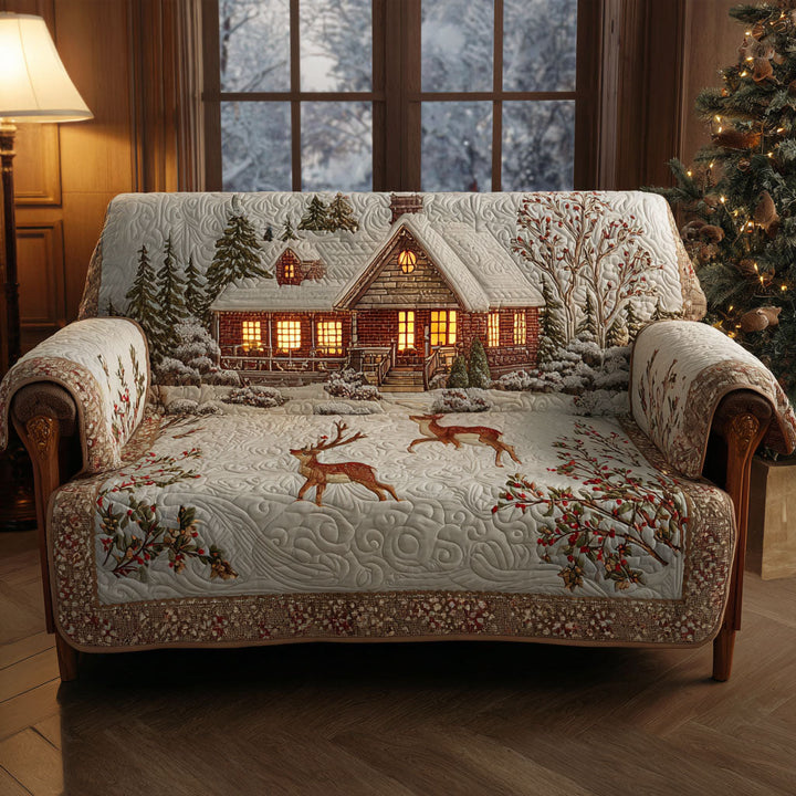 Thea | Reindeer kerst – Handgemaakte bankhoes
