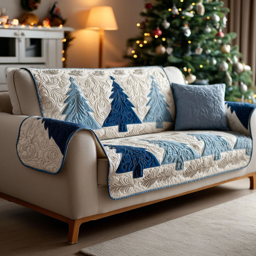 Tiny | Dennenbomen winter – Handgemaakte bankhoes