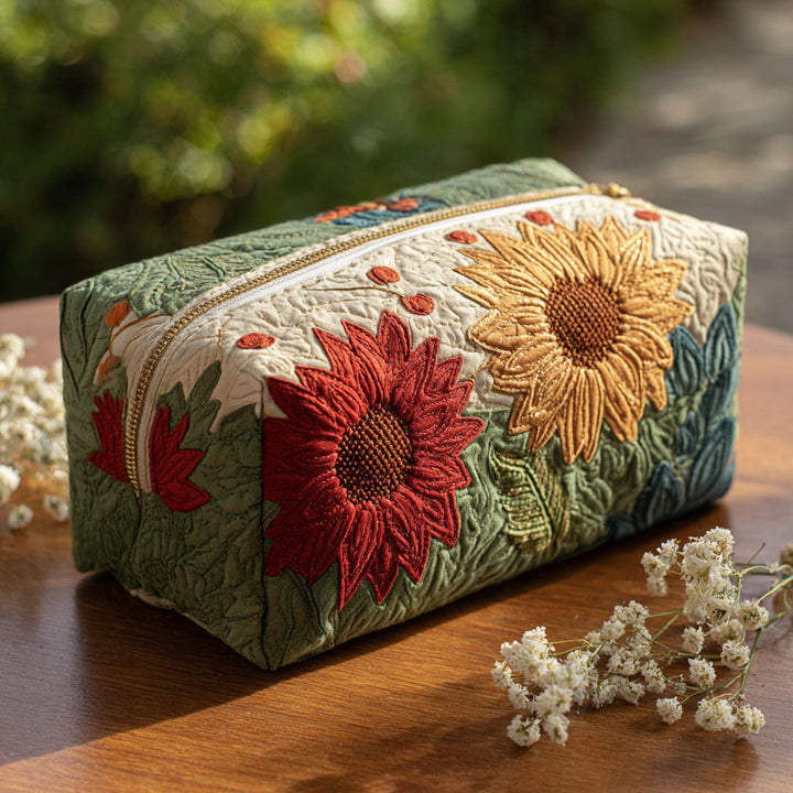 Juniper – Gewatteerde toilettas met geborduurde bloemen