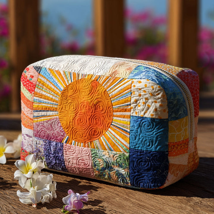 Katherine – Gewatteerde toilettas met sierlijke zon