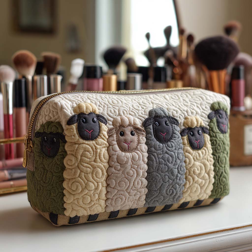 Kendall – Gewatteerde toilettas met schapen