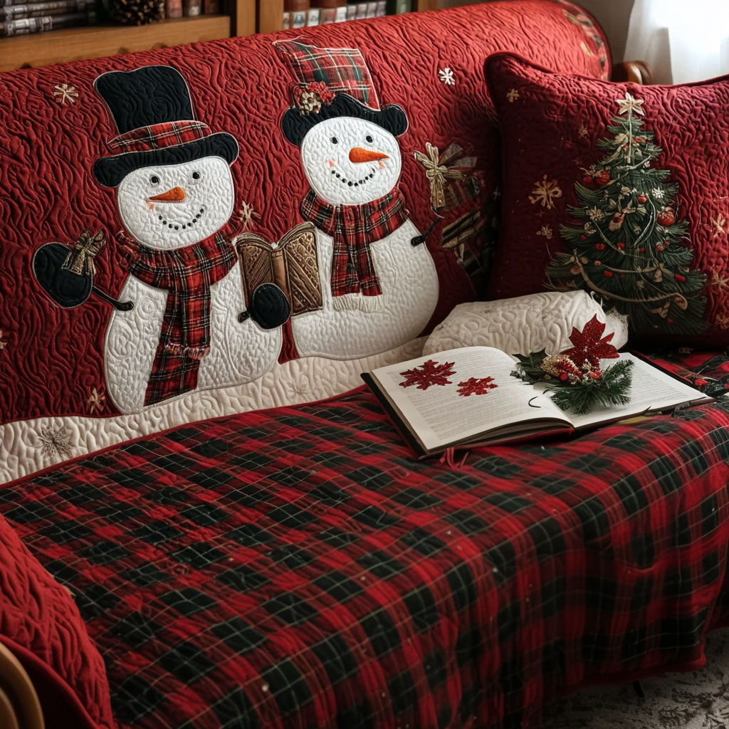 Annette | Snowman of sneeuw checks – Handgemaakte bankhoes