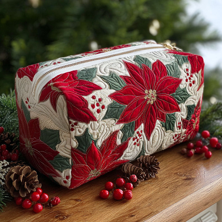 Maisie – Gewatteerde toilettas met kerstster