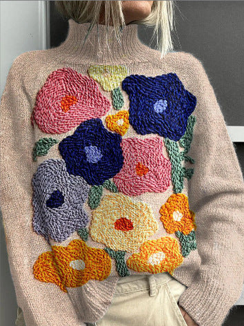Jessie | Cozy Floral Turtleneck Sweater