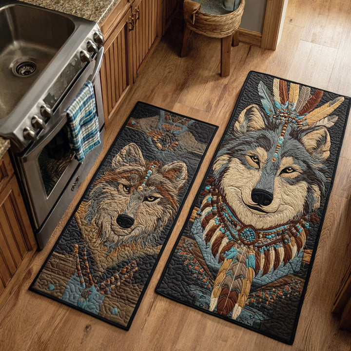 Olivia – Keukenmatten (2-delige set) – Huilende wolf