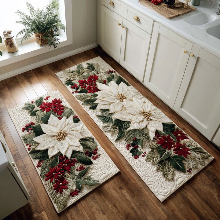 Priya – Keukenmatten (2-delige set) – Sneeuwbloemen