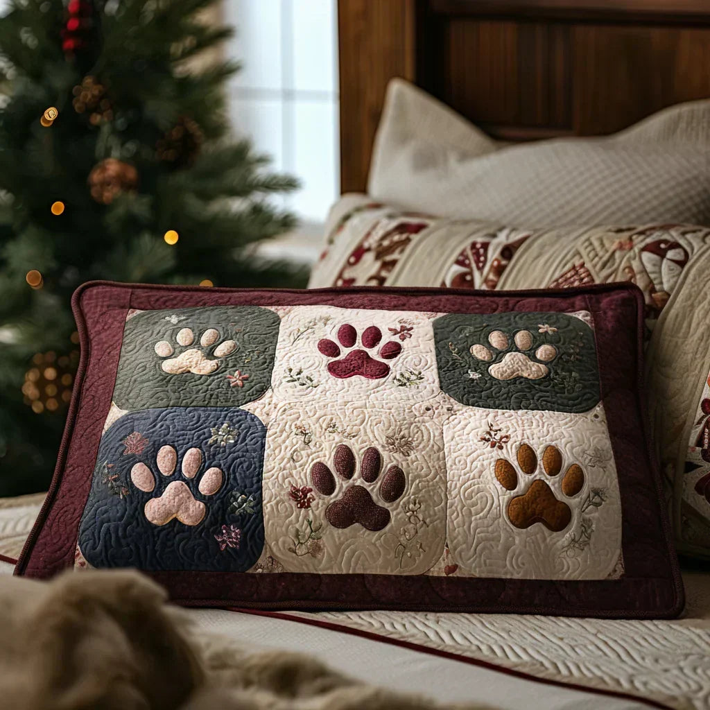Quilted Decorative Pillowcase - Cosy Little Paws