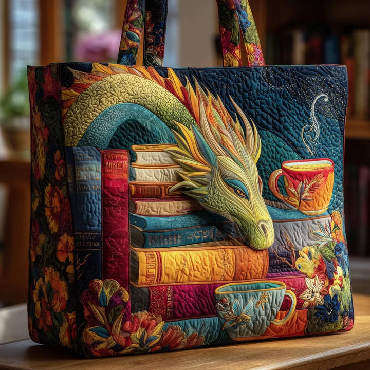 Gewatteerde tas – Draak met boeken
