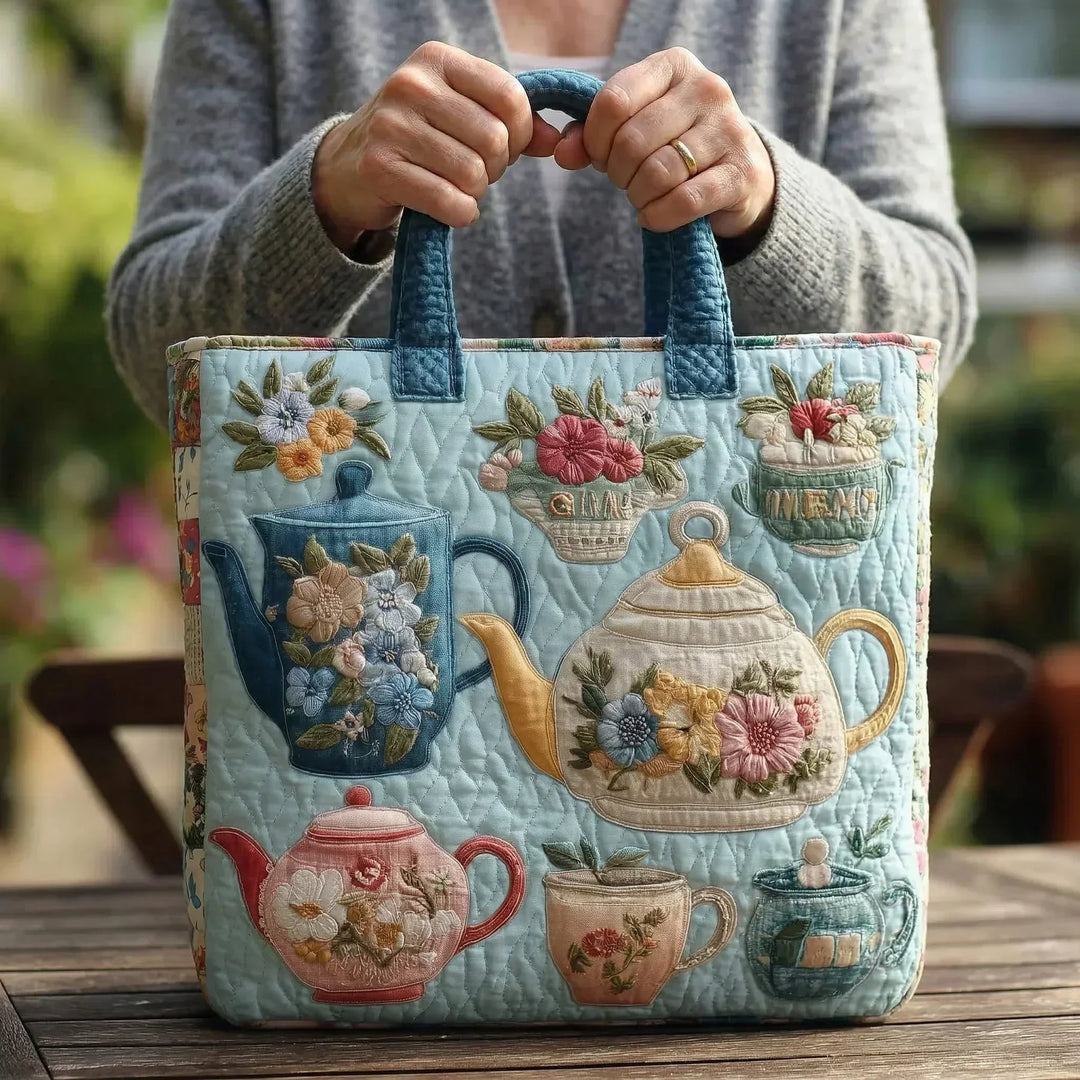Gewatteerde tas – Theeservies met bloemen
