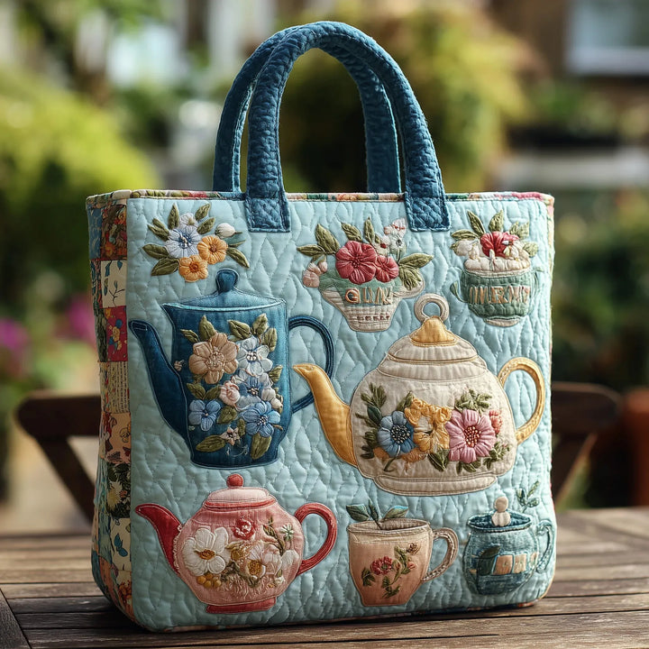Gewatteerde tas – Theeservies met bloemen