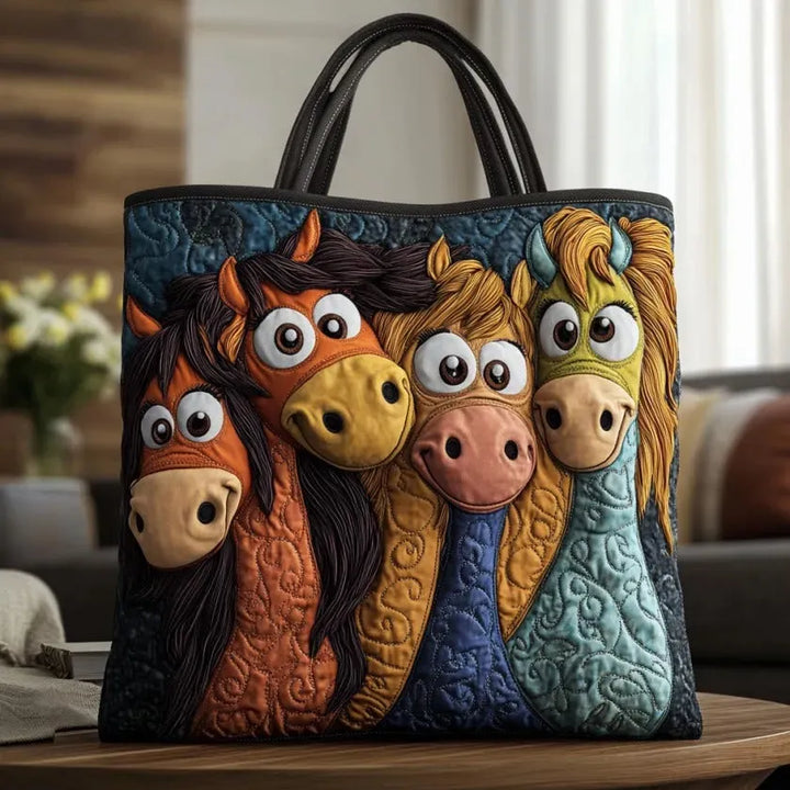Gewatteerde tas – Vrolijke pony’s