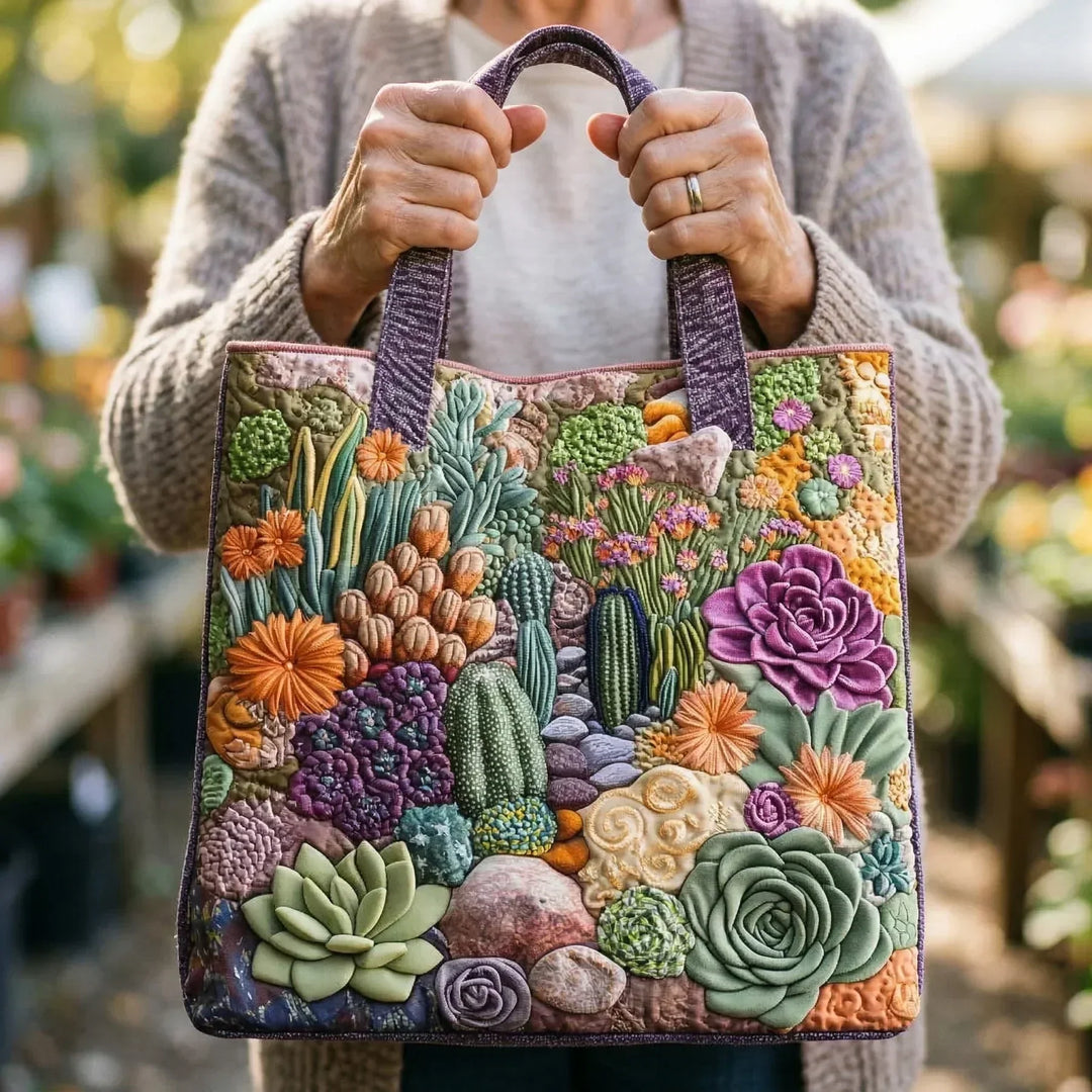 Gewatteerde tas – Tuin vol vetplanten