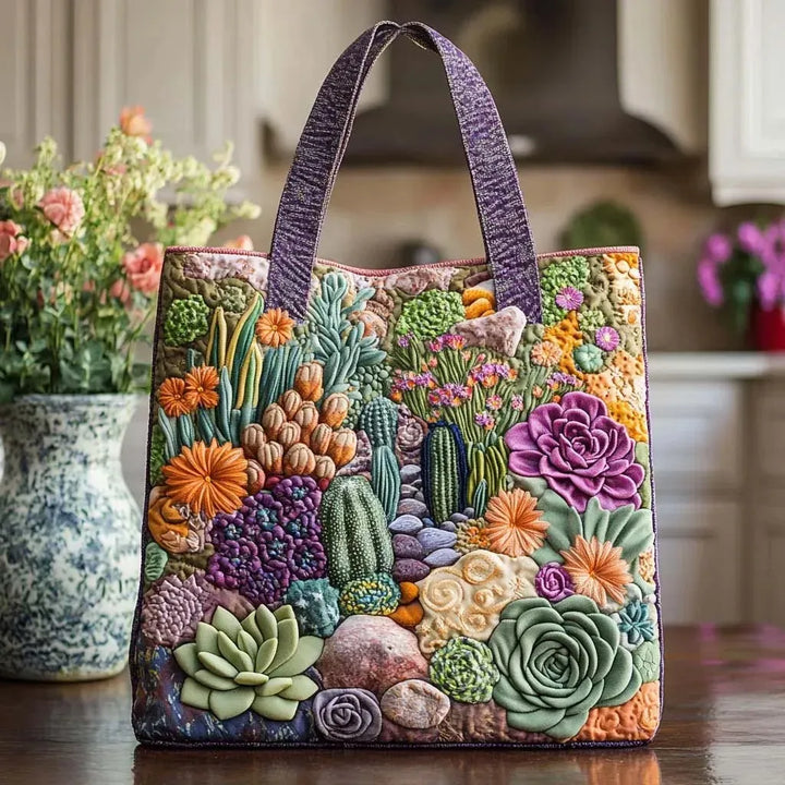 Gewatteerde tas – Tuin vol vetplanten