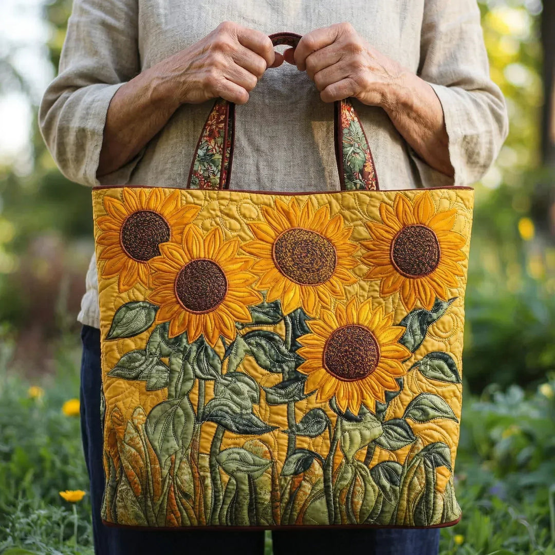 Gewatteerde tas – Zonnebloemen