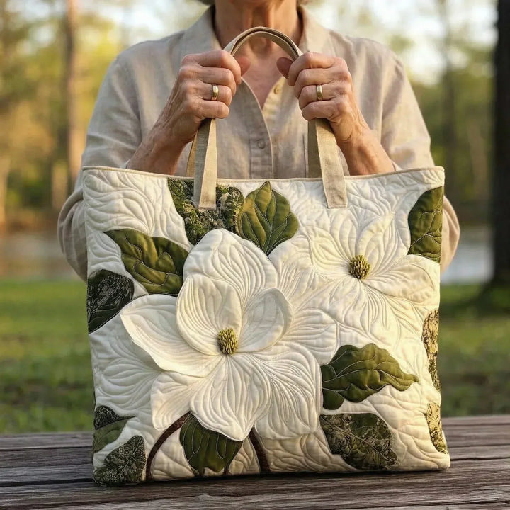 Gewatteerde tas – Witte bloesems