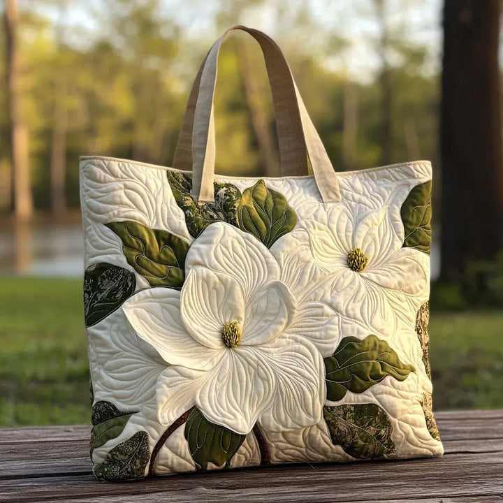 Gewatteerde tas – Witte bloesems