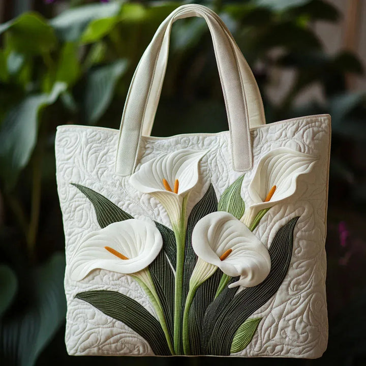 Gewatteerde tas – Witte calla bloemen
