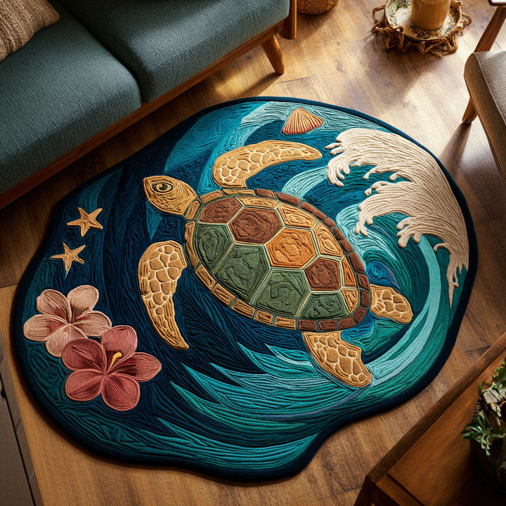 Rosabel - Shaped Rug - Tropical Sea Turtle