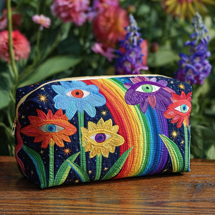 Rosalinda – Gewatteerde toilettas met boho-paddenstoelen