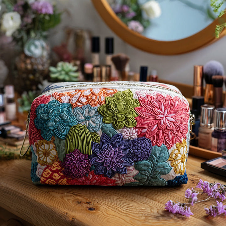 Ruby – Gewatteerde toilettas met tuinmotief