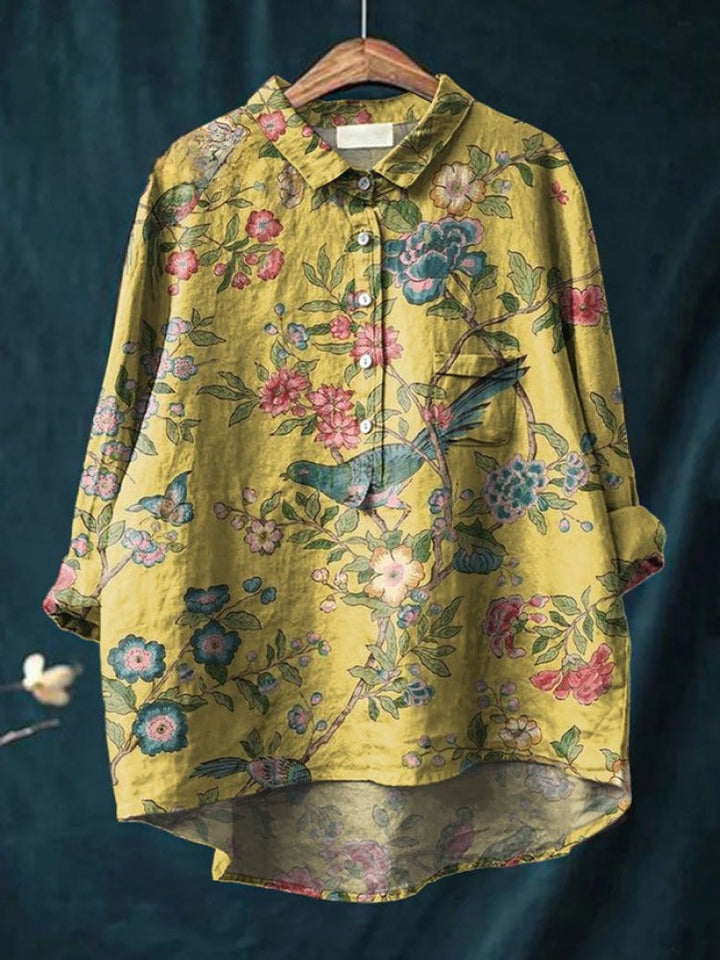 Lina | Vibrant Floral Embroidered Shirt