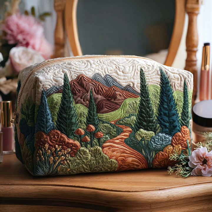 Wynn – Gewatteerde toilettas met groen patchwork