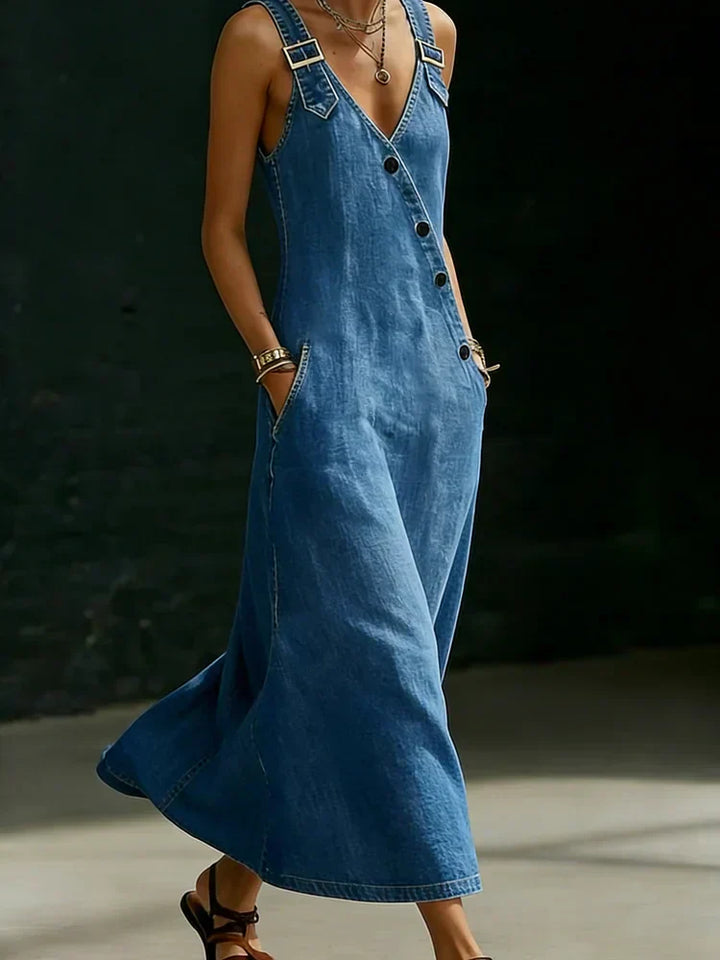 Veronica | Long Denim Dress