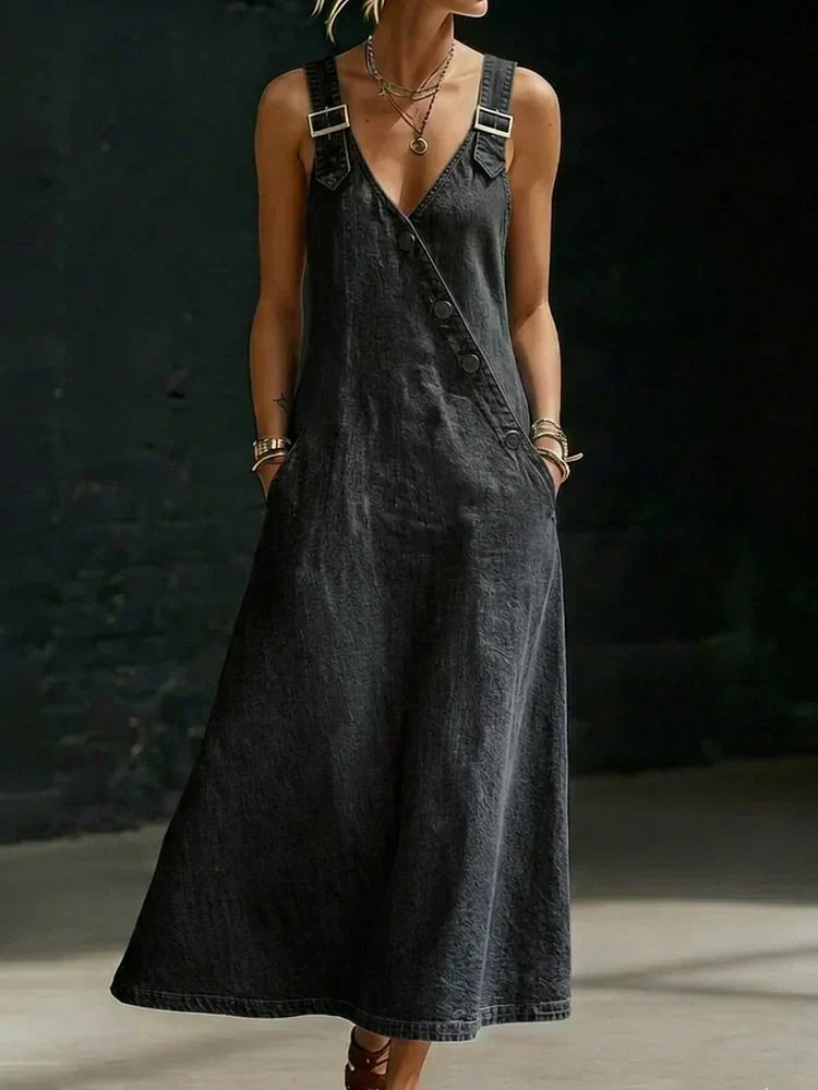 Veronica | Long Denim Dress