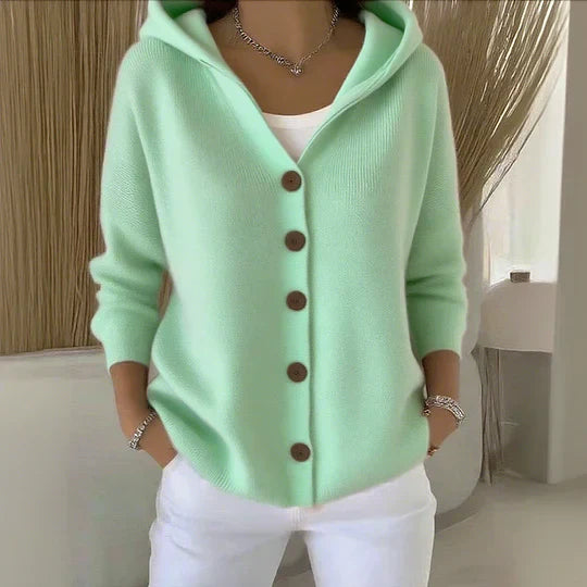 Zoé – Soft Hooded Knit Cardigan for Effortless Everyday Comfort