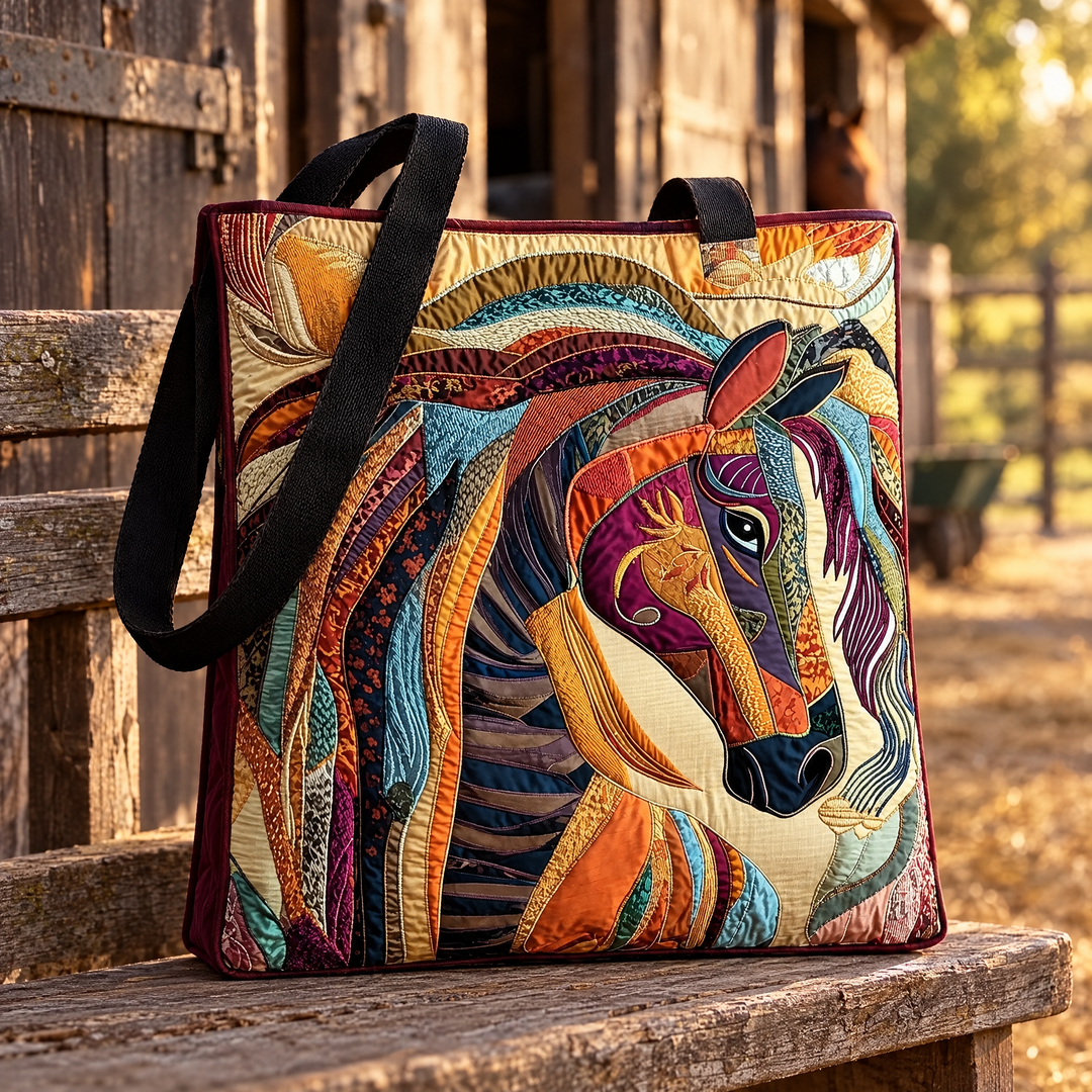 Gewatteerde tas – Paard met mozaïekpatroon