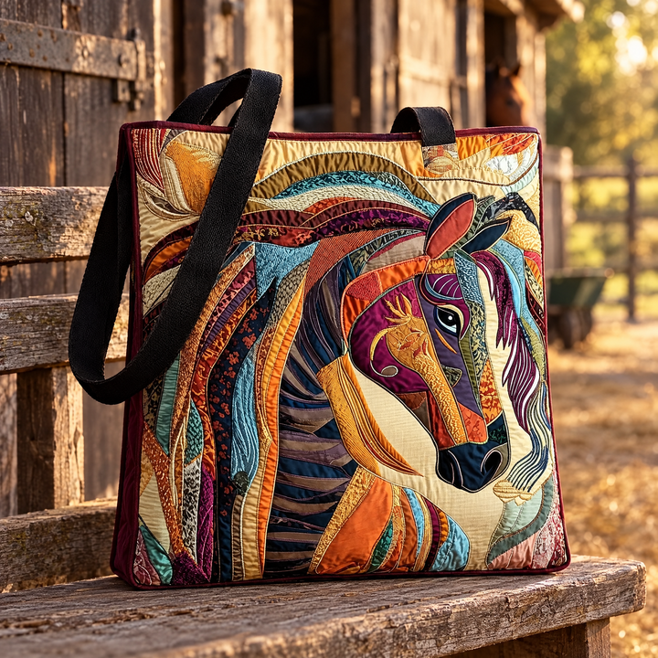 Gewatteerde tas – Paard met mozaïekpatroon