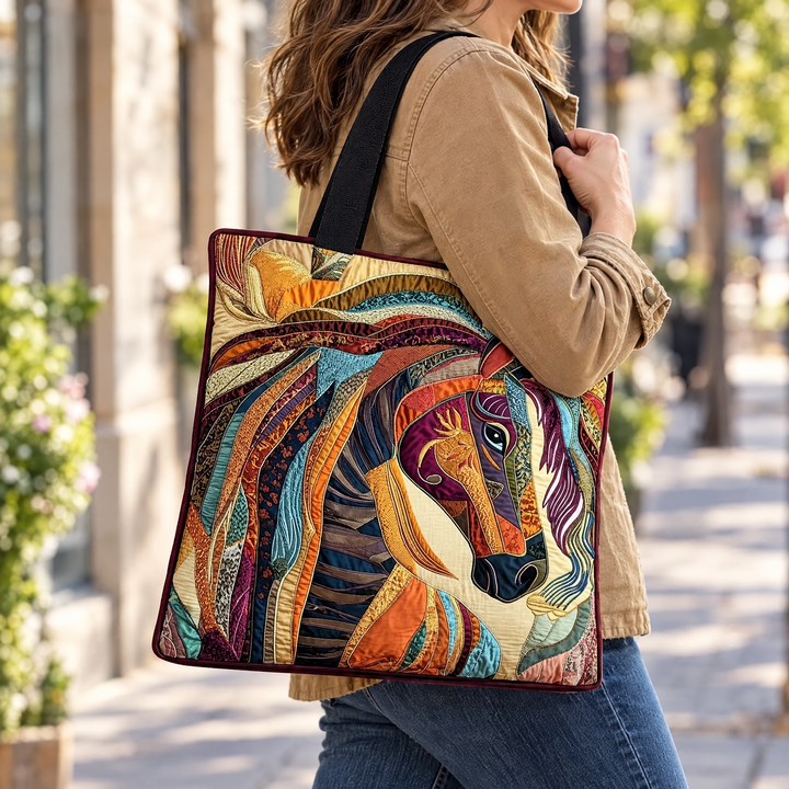 Gewatteerde tas – Paard met mozaïekpatroon