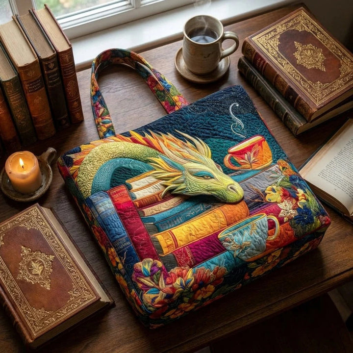 Gewatteerde tas – Draak met boeken