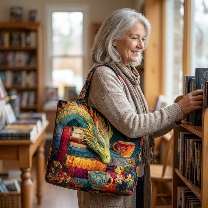 Gewatteerde tas – Draak met boeken