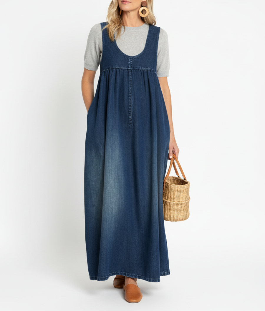 Kendra | Denim Maxi Dress