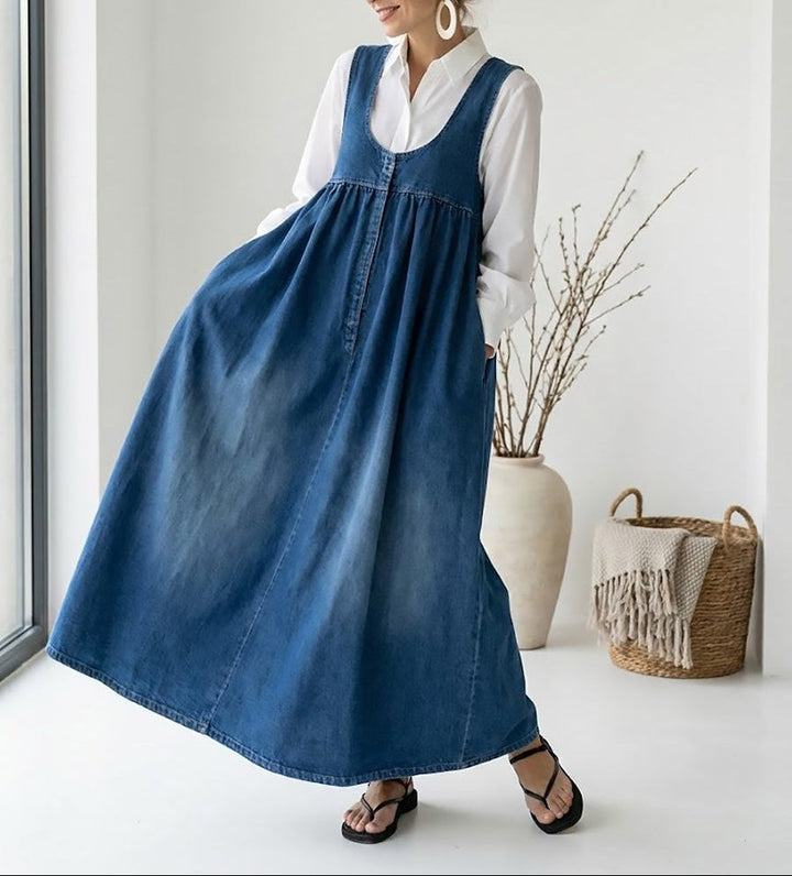 Kendra | Denim Maxi Dress